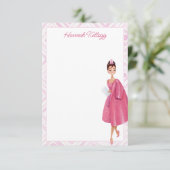  Hollywood Audrey Pink gepersonaliseerd Bedankkaart (Staand voorkant)