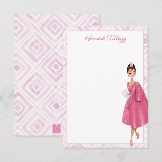  Hollywood Audrey Pink gepersonaliseerd Bedankkaart (Voorkant / Achterkant)