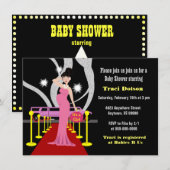 Hollywood Baby shower Invitation girl Kaart (Voorkant / Achterkant)