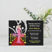 Hollywood Baby shower Invitation girl Kaart (Staand voorkant)