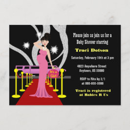 Hollywood Baby shower Invitation girl Kaart