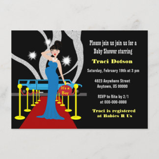 Hollywood Baby shower Invite boy Kaart