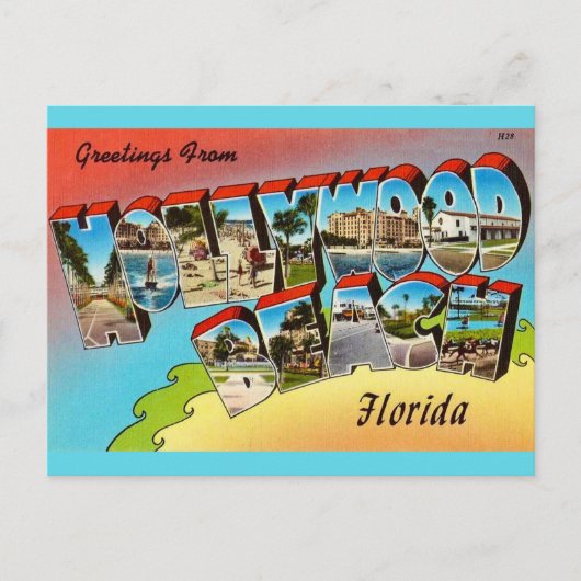 Hollywood Beach Florida Ansichtkaart Briefkaart (Voorkant)