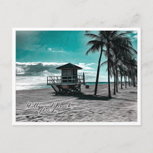 HOLLYWOOD BEACH FLORIDA BRIEFKAART (Voorkant)