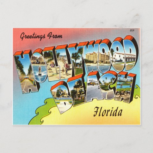 Hollywood Beach Florida Briefkaart (Voorkant)