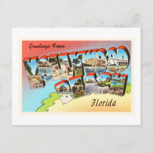 Hollywood Beach Florida FL Vintage Travel Souvenir Briefkaart