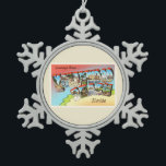 Hollywood Beach Florida FL Vintage Travel Souvenir Tin Sneeuwvlok Ornament<br><div class="desc">Hollywood Beach,  Florida FL

Een nostalgisch,  vintage reissouvenir briefkaart afbeelding,  een authentiek retrodesign. Groeten van de Amerikaanse Travelog Virtual Touring Company!</div>