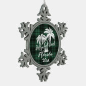 Hollywood Beach Florida Palm Green Tin Sneeuwvlok Ornament (Links)