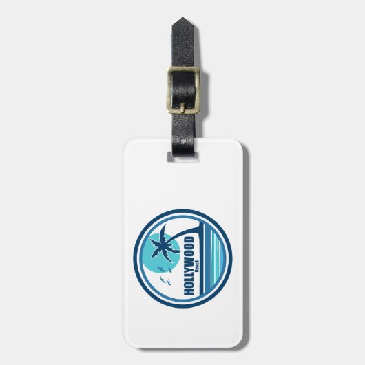 Hollywood Beach Florida Palm Tree Birds Bagagelabel (Voorkant verticaal)
