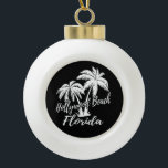 Hollywood Beach Florida Palm Trees Beach Keramische Bal Ornament<br><div class="desc">Hollywood Beach Florida Palm Trees Snowflake Pewter kerstversiering</div>