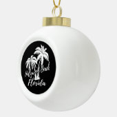Hollywood Beach Florida Palm Trees Beach Keramische Bal Ornament (Rechts)