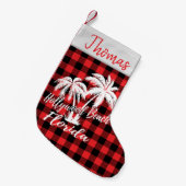 Hollywood Beach Florida Palm Trees Kleine Kerstsok (Voorkant (Hangend))