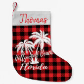 Hollywood Beach Florida Palm Trees Kleine Kerstsok (Voorkant)