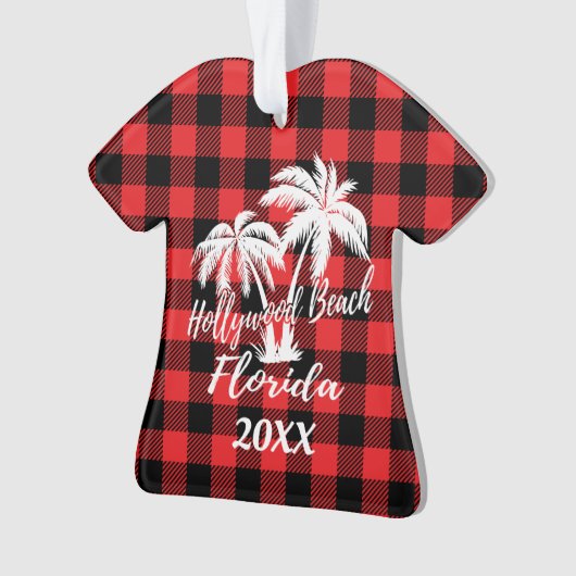 Hollywood Beach Florida Palm Trees Personalizeerd Ornament (voorkant)