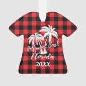 Hollywood Beach Florida Palm Trees Personalizeerd Ornament (achterkant)