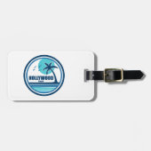 Hollywood Beach Florida Palmboom Vogels Bagagelabel (Voorkant horizontaal)