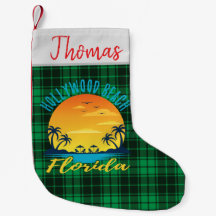 Hollywood Beach Florida Retro Sunset Green Pset