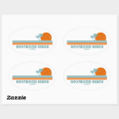 Hollywood Beach Florida Sun Palm Trees Ovale Sticker (Vel)
