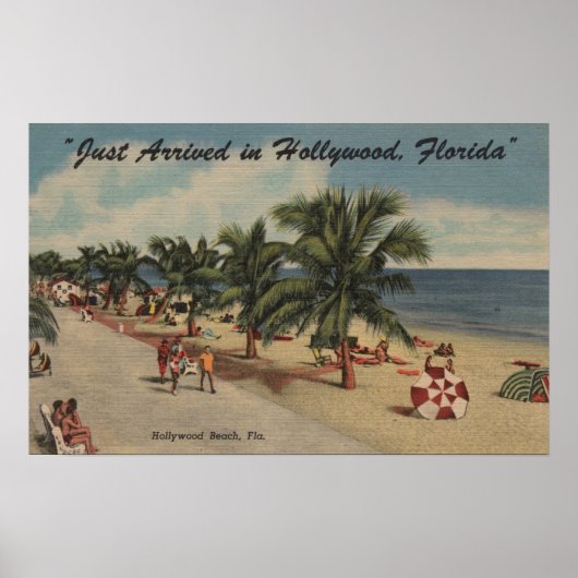 Hollywood Beach, Florida - Uitzicht van Beach Poster (Voorkant)