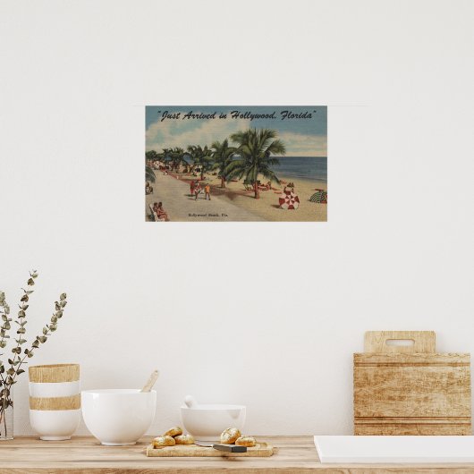 Hollywood Beach, Florida - Uitzicht van Beach Poster (Keuken)