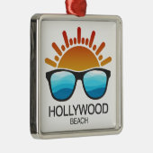 Hollywood Beach Florida Zonnebril Metalen Ornament (Rechts)