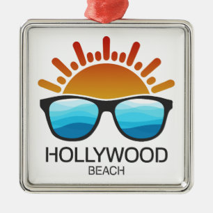 Hollywood Beach Florida Zonnebril Metalen Ornament