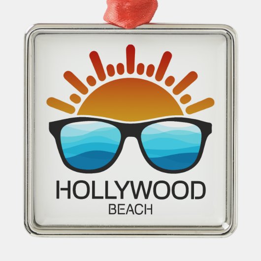 Hollywood Beach Florida Zonnebril Metalen Ornament (Voorkant)