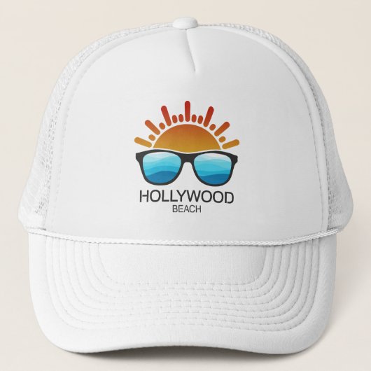 Hollywood Beach Florida Zonnebril Trucker Pet (Voorkant)