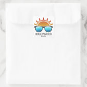 Hollywood Beach Florida Zonnebril Vierkante Sticker (Tas)