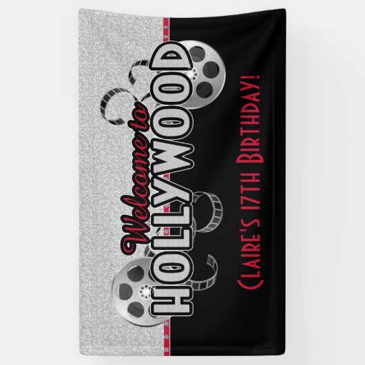 Hollywood Birthday Party Banner (Verticaal)