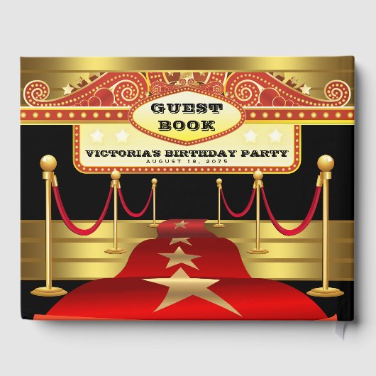 Hollywood Birthday Party Guest Book Gastenboek (Achterkant)