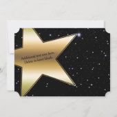 Hollywood Black & Gold 3 foto verjaardagsuitnodigi Kaart (Achterkant)