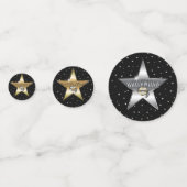 Hollywood Black Gold Silver Glitter Stars Party Confetti (Voorkanten)