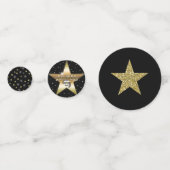 Hollywood Black Gold Silver Glitter Stars Party Confetti (Achterkanten)