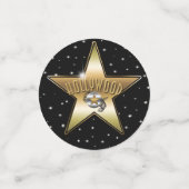 Hollywood Black Gold Silver Glitter Stars Party Confetti (Kleine voorkant)