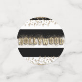 Hollywood Black & White Gold Glitter Stars Party Confetti (Kleine voorkant)