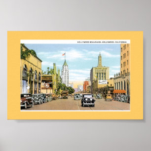 Hollywood Blvd.  Briefkaart Poster