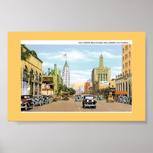 Hollywood Blvd.  Briefkaart Poster (Voorkant)