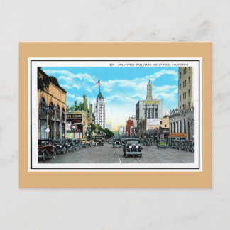 Hollywood Blvd uit de jaren 20 van de vorige eeuw Briefkaart