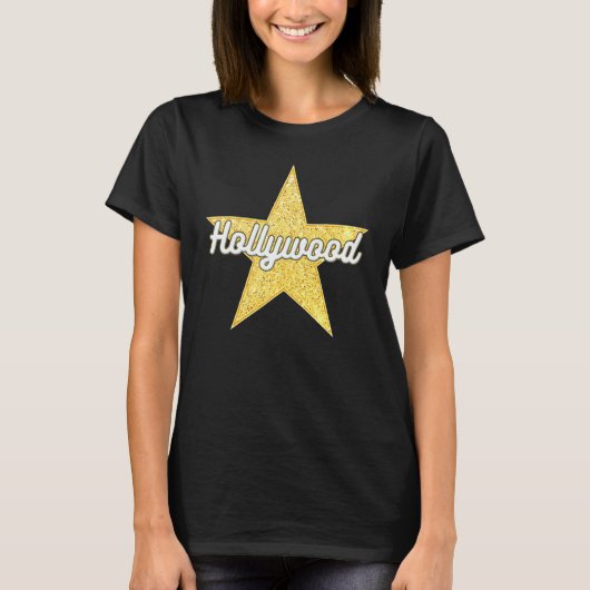 Hollywood Bold Script Walk van Fame Star T-shirt (Voorkant)