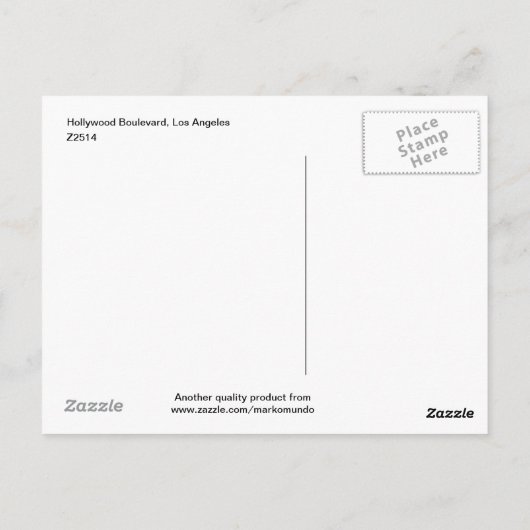 Hollywood Boulevard, Los Angeles  Briefkaart (Achterkant)