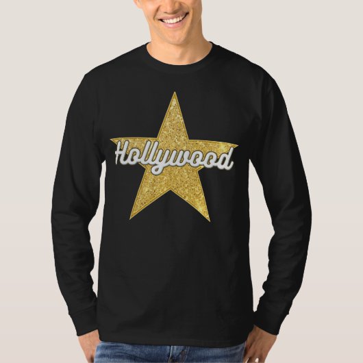 Hollywood Boulevard Script en Star T-Shirt (Voorkant)