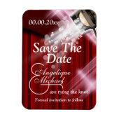 Hollywood bruiloft "save the date" CUSTOM rood Magneet (Verticaal)