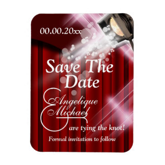 Hollywood bruiloft "save the date" CUSTOM rood Magneet
