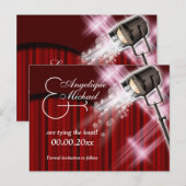 Hollywood bruiloft "save the date" rood zwart wit aankondigingskaart (Voorkant / Achterkant)