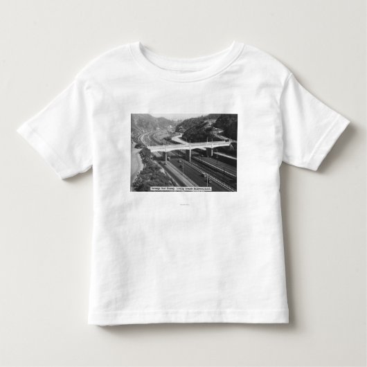 Hollywood, CA Cahuenga Pass Freeway Uitzicht Kinder Shirts (Voorkant)