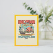Hollywood, CA – Hollywood en Vine Retro Briefkaart (Staand voorkant)