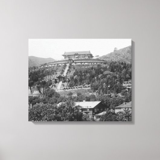 Hollywood, CA Japans tuinen Uitzicht Foto Canvas Afdruk (Voorkant)