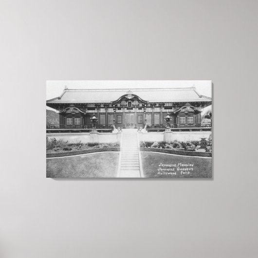 Hollywood, CA Japanse Mansion in Tuinen Canvas Afdruk (Voorkant)