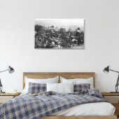 Hollywood, CA Japanse tuinen Miniatuur Village Canvas Afdruk (Insitu (Slaapkamer))